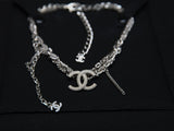 Authentic Chanel Chain Choker Necklace Silver