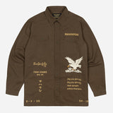 Embroidered Tour Overshirt (Mid Olive) | MAHARISHI - & BLANC