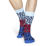 Block Leopard Blue/Red | Happy Socks - & BLANC