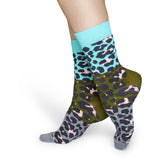 Block Leopard Blue/Gray | Happy Socks - & BLANC