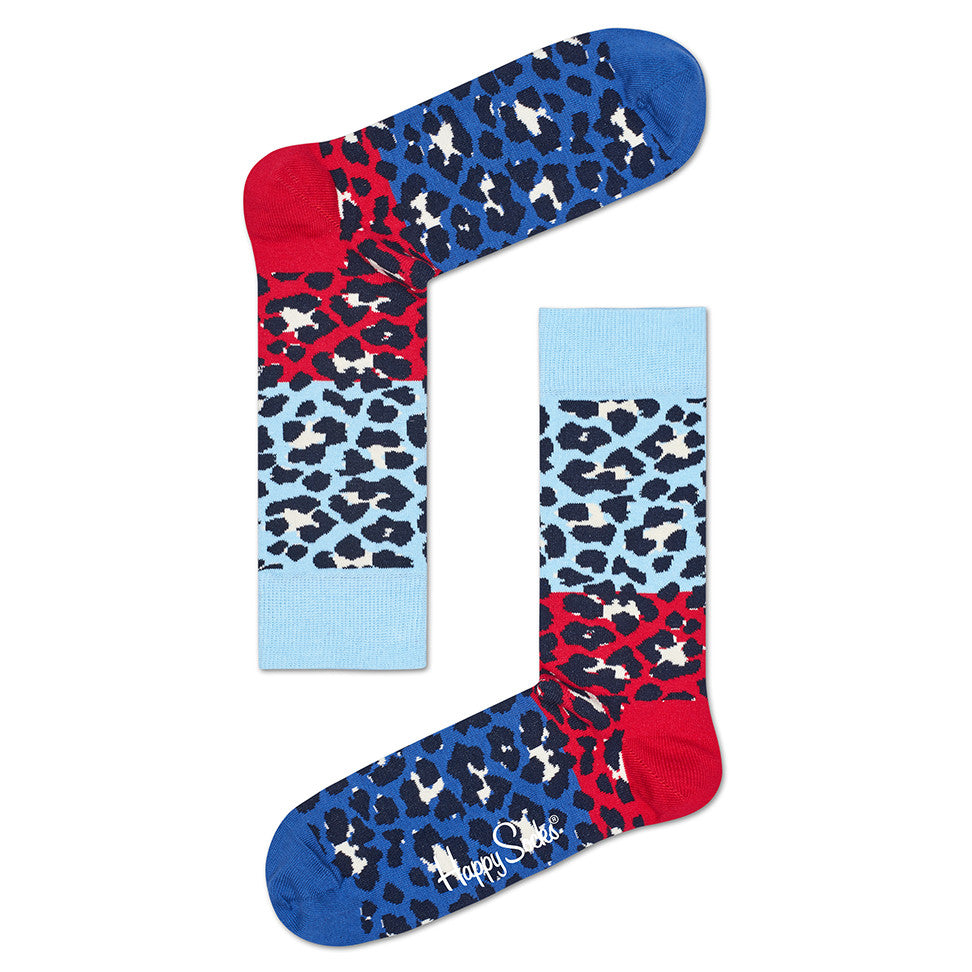 Verplicht gebaar hoek Block Leopard Blue/Red | Happy Socks – & BLANC