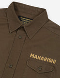 Embroidered Tour Overshirt (Mid Olive) | MAHARISHI - & BLANC