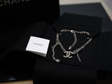 Authentic Chanel Chain Choker Necklace Silver
